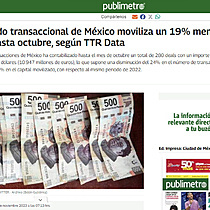 El mercado transaccional de Mxico moviliza un 19% menos de capital hasta octubre, segn TTR Data